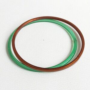 Green & Brown Art Glass Child's Bangles Set of 2